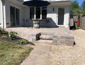 raised brick patio